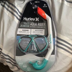 Hurley Aqua Rider Snorkel Set with Teal and Orange